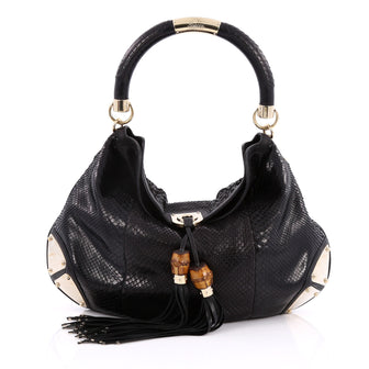 Gucci Indy Hobo Python Large Black 2067102
