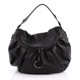 Gucci Icon Bit Convertible Hobo Leather Medium Black 2067103