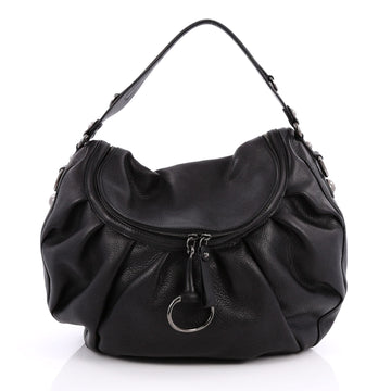 Gucci Icon Bit Convertible Hobo Leather Medium Black 2067103
