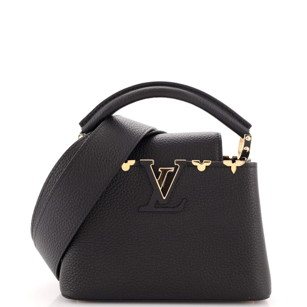 Louis Vuitton Capucines Mini Taurillon Black Leather Bag