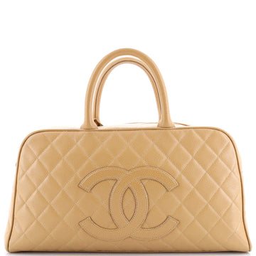 Chanel Timeless CC Bowler Bag Quilted Caviar Large