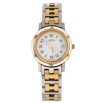 Hermes Clipper Quartz Watch Stainless Steel 24