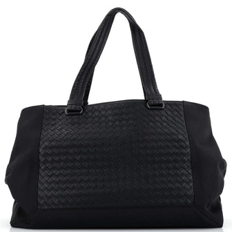Bottega Veneta Open Tote Intrecciato Nappa and Canvas East West