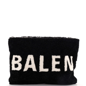 Balenciaga Logo Pouch Shearling
