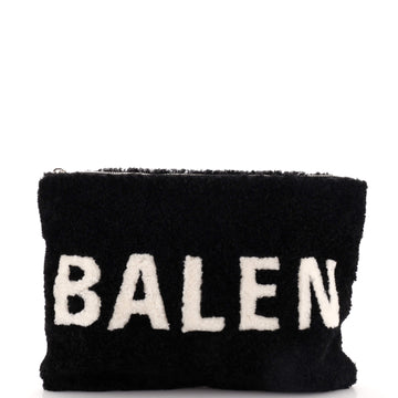 Balenciaga Logo Pouch Shearling