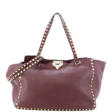 Valentino Garavani Rockstud Tote Pebbled Leather Medium