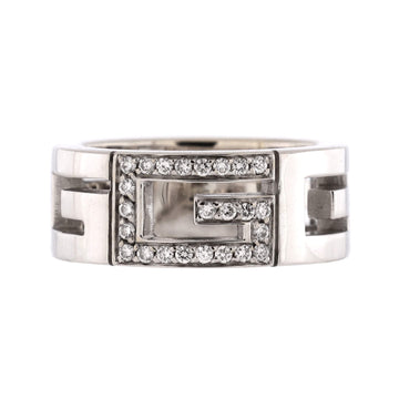 Gucci G Band Ring 18K White Gold and Diamonds