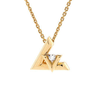 Louis Vuitton 18K Diamond LV Volt One Small Pendant Necklace