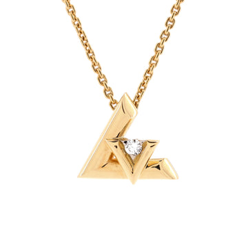 Louis Vuitton LV Volt One Pendant Necklace 18K Yellow Gold with Diamond Small