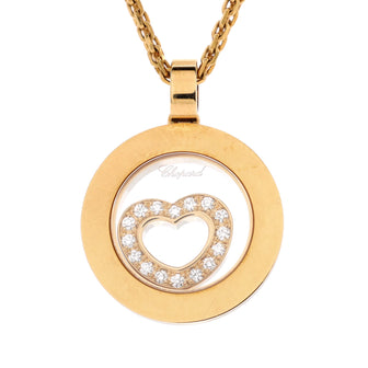 Chopard Happy Spirit Floating Heart Pendant Necklace 18K Yellow Gold with Diamonds