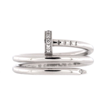 Cartier Juste un Clou Double Ring 18K White Gold and Diamonds Small
