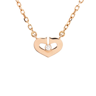Cartier C Heart de Cartier Pendant Necklace 18K Rose Gold with Diamond XS