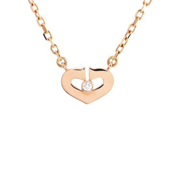 Cartier C Heart de Cartier Pendant Necklace 18K Rose Gold with Diamond XS