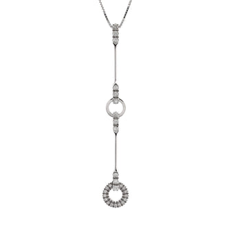Gucci Circle Drop Pendant Necklace 18K White Gold with Diamond