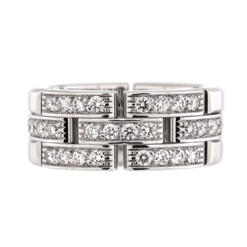 Cartier Maillon Panthere 3 Paved Row Band Ring 18K White Gold with Diamonds