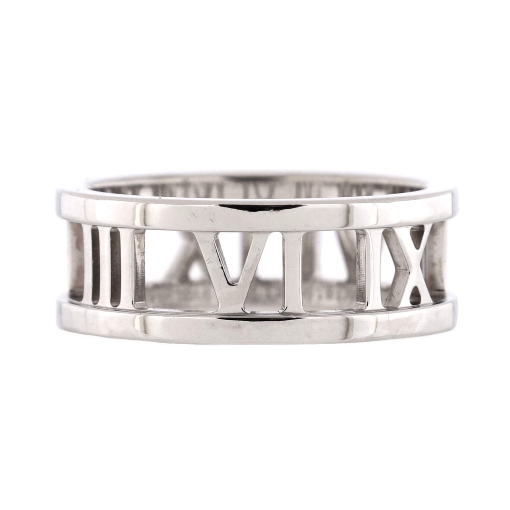 アクセサリー Tiffany&Co. atlas open ring size 15 Tiffany & Co. Atlas Open Ring 18K White Gold 7mm 206772