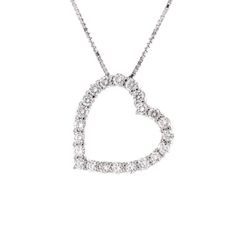 Gucci Heart Pendant Necklace 18K White Gold with Diamonds