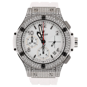 Hublot Big Bang Chronograph Automatic Watch Stainless Steel and Rubber with Diamond Bezel and Lugs 41