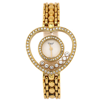 Chopard Happy Diamonds Heart Quartz Watch Yellow Gold with Diamond Bezel and 7 Floating Diamonds 25