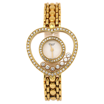 Chopard Happy Diamonds Heart Quartz Watch Yellow Gold with Diamond Bezel and 7 Floating Diamonds 25