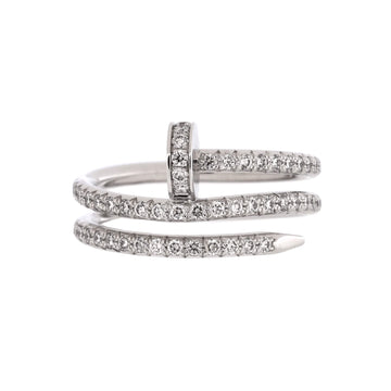 Cartier Juste un Clou Paved Double Ring 18K White Gold with Diamonds Small