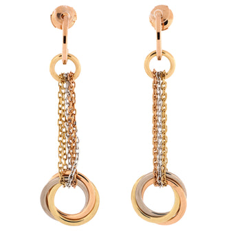 Cartier Trinity Drop Earrings 18K Tricolor Gold