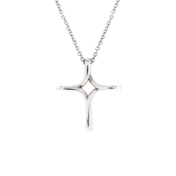 Tiffany & Co. Elsa Peretti Infinity Cross Pendant Necklace Platinum