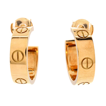 Cartier Love Hoop Earrings 18K Yellow Gold