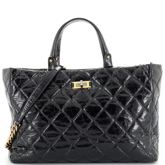 Chanel Reissue Shopping Tote Quilted Glazed Calfskin Large