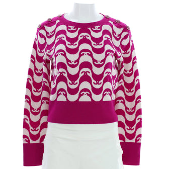 Chanel Women's CC Logo Button Crewneck Sweater Cashmere