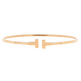 Tiffany & Co. T Wire Bracelet 18K Rose Gold Narrow