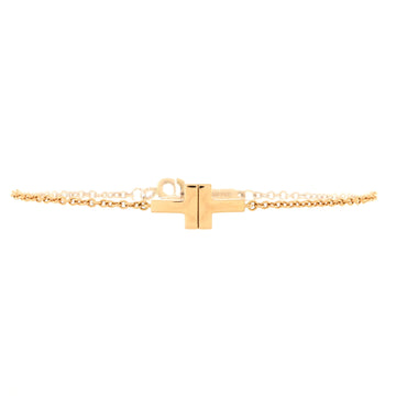 Tiffany & Co. T Double Chain Bracelet 18K Rose Gold Medium