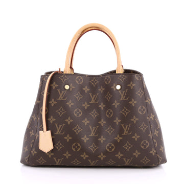 Louis Vuitton Montaigne Handbag Monogram Canvas MM Brown
