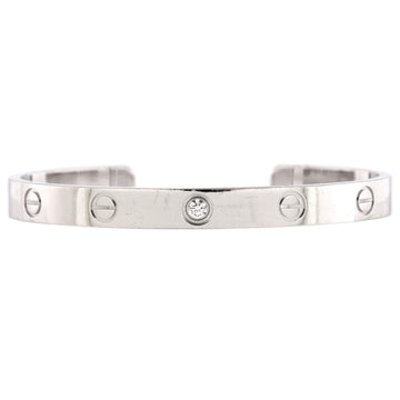 Cartier Love 1 Diamond Cuff Bracelet 18K White Gold with Diamond