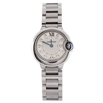 Cartier Ballon Bleu de Cartier Quartz Watch Stainless Steel with Diamond Markers 28