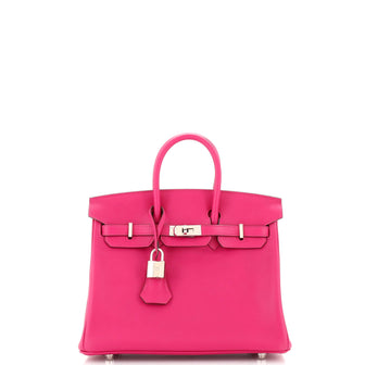 Hermes Birkin Handbag Pink Swift with Palladium Hardware 25