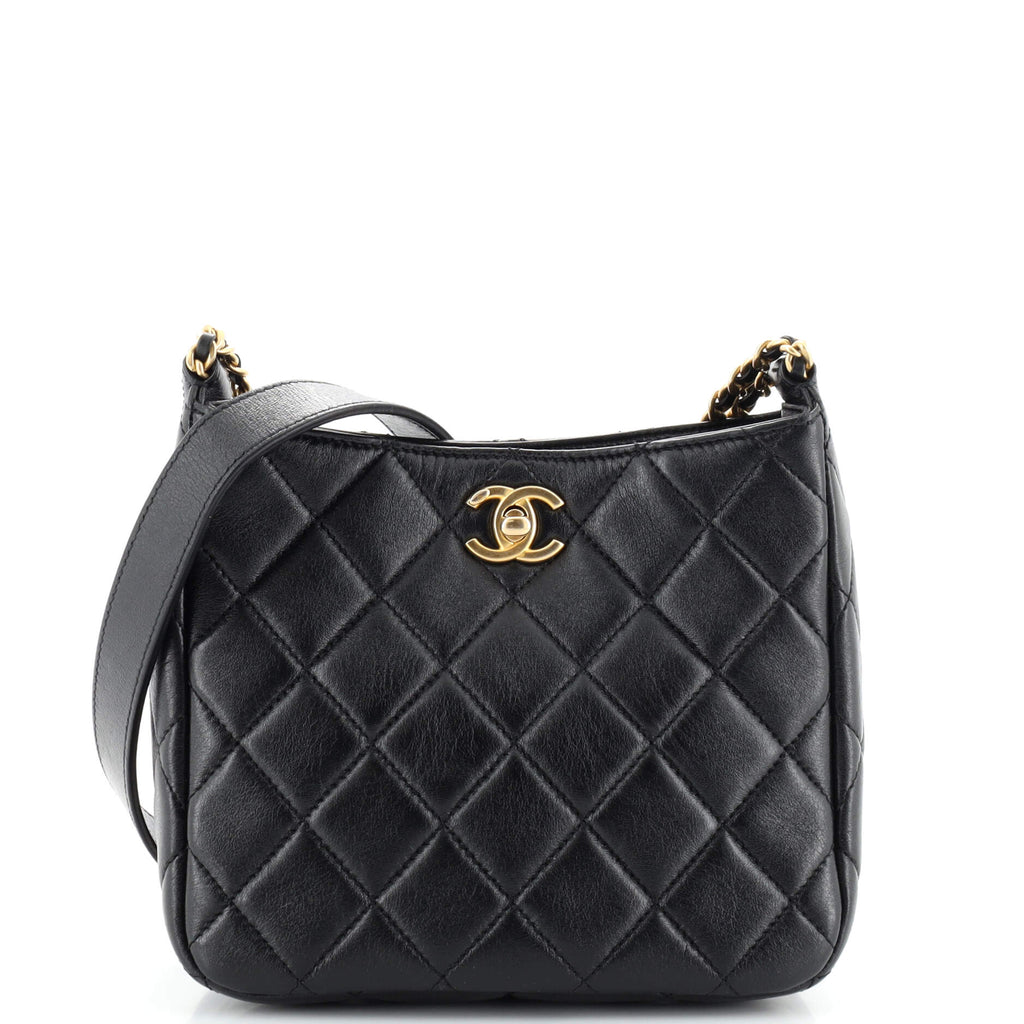 Chanel Mixed Chain Link CC Hobo Quilted Lambskin Small Black 2067942