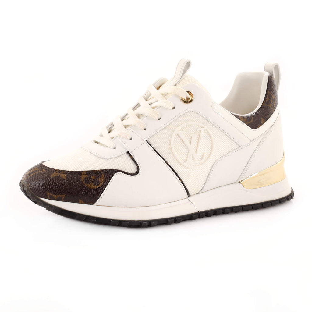 Louis Vuitton White Leather and Mesh Run Away Low-Top Sneakers