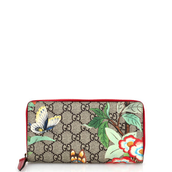 Gucci Zip Around Wallet Tian Print GG Coated Canvas