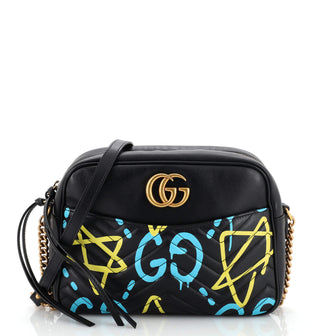 Gucci GG Marmont Shoulder Bag GucciGhost Matelasse Leather Medium