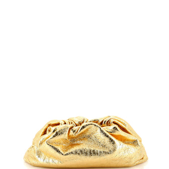 Bottega Veneta The Pouch Crinkled Metallic Leather