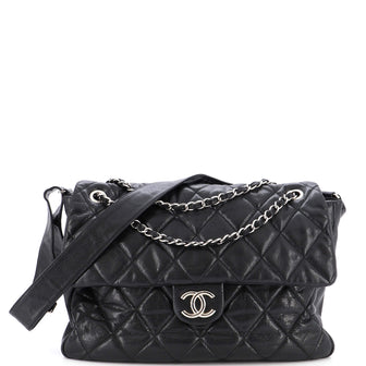 Chanel Stretch Spirit Messenger Bag Quilted Glazed Caviar Maxi