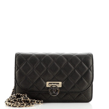 Chanel CC Flip Lock Wallet On Chain Quilted Goatskin