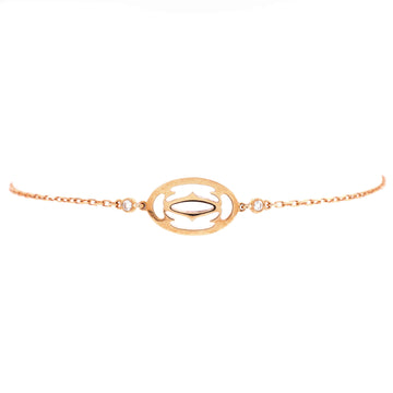 Cartier Double C Logo Bracelet 18K Rose Gold with Diamonds