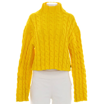 Balenciaga Women's Cable Knit Turtleneck Sweater Polypropylene Blend
