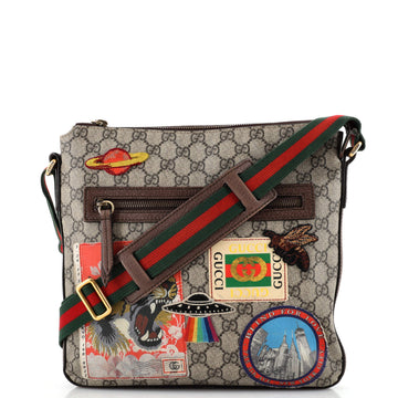 Gucci Courrier Zip Messenger GG Coated Canvas with Applique Medium