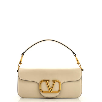 Valentino Garavani VLogo Loco Flap Shoulder Bag Leather Medium