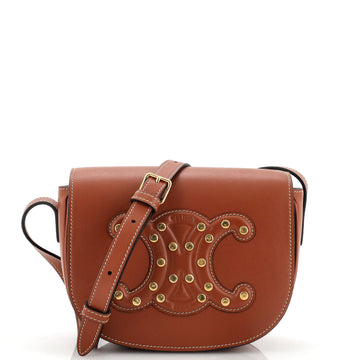 Celine Cuir Triomphe Folco Bag Studded Leather