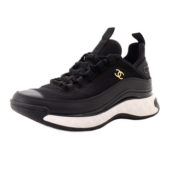 Chanel Women's CC Cap Toe Logo Sneakers Suede and Mixed Fibers