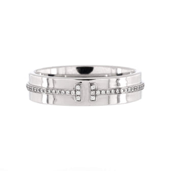 Tiffany & Co. T Two Ring 18K White Gold and Diamonds Wide
